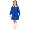 Siggi Grembiule scuola elementare Blu bambina con zip Siggi Made in Italy ricamo Be Yourself 4376, BLU