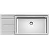 FOSTER Lavello Cucina 1 Vasca Incasso con Gocciolatoio Sx Larghezza 116 cm materiale Acciaio Inox finitura Spazzolato - 3216 051 Evo