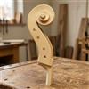 Manico di Violoncello con Riccio Grezzo Ricambio Naturale per Liutai, Artigiani