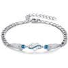 OHAYOO Braccialetto con simbolo dell'infinito, in argento Sterling 925, con cuore, con ali e pietre portafortuna, per donne e ragazze, 15 cm + 5 cm catena