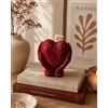 Generico Candela Artigianale in Cera di Soia, Forma Cuore tra le Mani, Decorazione Elegante, Disponibile in Più Colori (Rosso)