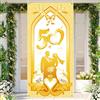 XZEIT Decorazione per striscioni per il 50° anniversario di matrimonio in oro, striscione in stoffa per decorazione da parete per porta dell'anniversario di matrimonio in oro, 50° anniversario, 180x90