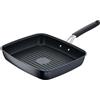 Lagostina Tempra, Grill 29x25 cm con Rivestimento in Titanium Antiaderente Antigraffio e Fondo in Acciaio Inox, Manico Rivettato, per Tutte le Fonti di Calore Inclusa Induzione