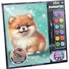 DIAMANTINY Level Up - Cuccioli - Creative Art, Kit crea il Mosaico con i Numeri, Cane Volpino