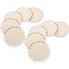 OFFSCH 10 Pezzi Fondo Cestino Circolare in Legno Naturale 10 Cm, Base Rotonda per Borsa e Uncinetto Fai da Te, Tavola Base Liscia Fori per Tessitura, Adatta a Progetti Artigianali