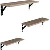 Relaxdays Set di mensole da parete, 3 misure: 30/35/40 cm, design industriale, ripiani resistenti, MDF e ferro, chiaro.