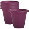 Clever Pots Plastic Plant Pot, 6x 20cm Plant Pots Outdoor Indoor, Flower Pot, Large Round Garden Planters with Drainage Holes, Lightweight & Weather Resistant, Ideal for Decking & Patios, Orchid