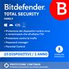Bitdefender Total Security Family 2026 | 25 Dispositivi | 1 Anno