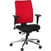 HJH Office 608813 Sedia da ufficio PRO-TEC 350 tessuto nero/rosso Sedia ergonomica girevole, schienale e braccioli regolabili