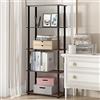 Furinno TURN-N-TUBE - Scaffale a 5 ripiani, montaggio senza attrezzi, scaffale per libri marrone, libreria aperta, per organizzazione e stoccaggio, soggiorno, casa, ufficio, camera da letto, rovere