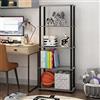 Furinno TURN-N-TUBE - Scaffale a 5 ripiani senza attrezzi, scaffale per libri grigio, libreria aperta, per organizzazione e stoccaggio, soggiorno, casa, ufficio, camera da letto, rovere grigio