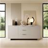 Dmora Credenza Neive 41.5x180x90h cm Beige 2 Ripiani 3 Cassetti, Madia 4 Vani