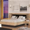 Dmora Letto Matrimoniale Kekimi Marrone Rovere Nodi Dimensione Materasso 160x200 cm Imbottito, Letto Matrimoniale