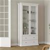 Dmora - Vetrina Gaetane, Credenza espositiva, Vetrinetta Multiuso, Madia da Soggiorno, 96x42 h201 cm, Bianco