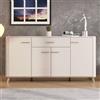 Dmora Credenza Fuketo 180x40x91h cm Bianco Crema 3 Ripiani un Cassetto, Madia 4 Ante