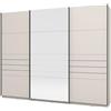 Dmora Guardaroba Grande Kechishi 267x217h cm Bianco Crema Appendiabiti 3 Ripiani, Armadio Camera da Letto Apertura Scorrevole