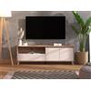 Dmora Mobile Porta TV Mochimo 157x40x53h cm Beige Un Cassetto 2 Ripiani, 2 Ante