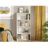 Dmora Libreria Ketoto 70x25x142h cm Bianco Opaco 3 Ripiani Installazione a Terra, Biblioteca Sfumatura Colore Struttura Opaco