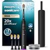 Philips Sonicare DiamondClean 9900 Prestige- Spazzolino elettrico con tecnologia SenseIQ e app, 5 modalità di pulizia, 3 livelli di intensità, custodia da viaggio per la ricarica, nero, HX9992/43