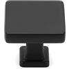 KOOFIZO Pomello quadrato per anta e base dell'armadio, maniglia nera (30 mm), confezione da 10 pezzi per ante di credenze da cucina, cassettiera camera da letto, cassettiera, armadio da bagno