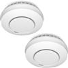 Elro Connects 2-Pezzi FZ500221R Rilevatore di Fumo senza Fili-Testato Din En14604-Con Sensore di Calore, Bianco, 2 Stück