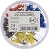 SeKi Assortimento di manicotti isolati, 100 pezzi, 4,0 - 16,0 mm² (50 x 4,0 mm² grigio, 20 x 6,0 mm² giallo, 20 x 10,0 mm² rosso, 10 x 16,0 mm² blu) secondo il codice colore DIN