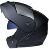Jitong Casco Moto Integrale Doppia Visiera Caschi Modulare Donna Uomo Caschi Apribili Leggero per Moto Scooter - Nero opaco | Argento, S
