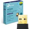TP-Link Archer T2UB Nano Adattatore Bluetooth 4.2 WiFi USB, Dual Band AC600Mbps, Chiavetta per PC Fisso, Trasmettitore, Scheda di Rete, Windows 11/10