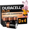 Duracell Batterie Plus D (pacco da 4) - Pile Alcaline 1.5V - Fino al 100% di extra durata - Affidabilità per i dispositivi a uso quotidiano - 0% plastica - 10 anni di conservazione- LR20 MN1300