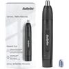 BaByliss Trimmer rifinitore naso/orecchie, sistema a doppia lama, batteria, lame in acciaio inox, testina rimovibile facile da pulire, nero E650E
