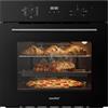 COMFEE' Forno Elettrico Ventilato da Incasso Multifunzione, Capacità 70L, Classe A, 10 Funzioni di Cottura, Funzione Pizza, Pulizia AquaClean, Display LED, Nero - CBO70M80D2-BK