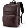 BAGZY Zaino Uomo Pelle Zaini da Viaggio Aereo Bagaglio a Mano 40x30x15 British Airways Air France Impermeabile 20L Zaino Porta PC 15.6 Pollici con Porta USB per Ufficio Moto Lavoro Università Donna