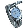 VSONE Orologio tattile in acciaio inox per persone non vedenti a batteria (cinturino elastico, blu)