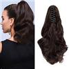 Cybelleza 30cm Extension Coda Capelli Ricci Extension Coda di Cavallo Posticci per Capelli Mossi Lunghi Corti Extension Finta Clip Sintetici Ponytail Claw Ondulati Parruchino, Marrone & Rosso Vibrante