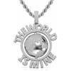 ICEDIAMOND Ciondolo The World Is Mine Pride con collana a catena da 24'', gioielli con ciondoli creativi hip-hop placcati oro 14k per unisex (Silver)