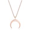 Elli Collana da donna a falce luna Astro in argento sterling 925 placcato oro rosa, 50 cm, Argento, Non pietra preziosa