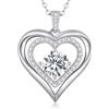 CDE Collana Moissanite Cuore Gioielli Regalo Donna Argento S925 Catena