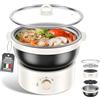 Mihoho Pentola elettrica da 2.5 litri, pentola shabu-shabu con vaso rimovibile, Riscaldamento veloce, adatta per preparare zuppe e pasta, perfetta per cene e feste familiari (Nero P)