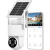NIVIAN Telecamera di sorveglianza di sicurezza 360° 4G - SIM 3 anni inclusa- Pannello solare 5 W-Batteria lunga durata 7800 mAh-2 K-Rilevamento di movimento e umani-Adatto esterno-Visione notturna+