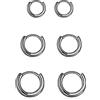 GMEDRIDAS 3 Paia Orecchini Cerchio Argento 925 per Donna,Orecchini Cerchio Piccoli Set Orecchino Uomo Nero Orecchini Neri Anallergici 6mm,8mm,10mm