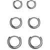 GMEDRIDAS 3 Paia Orecchini Cerchio Argento 925 per Donna,Orecchini Cerchio Piccoli Set Orecchino Uomo Nero Orecchini Neri Anallergici 8mm, 10mm, 12mm