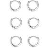 GMEDRIDAS 3 Paia Orecchini Cerchio Argento 925 per Donna, Orecchini Cerchio Piccoli Set Orecchini Donna Argento Orecchini Bambina Anallergici 8mm