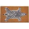 Baroni Home Zerbino Ingresso Casa in Cocco Dipinto a Mano 70x40 cm, Tappetino Ingresso Facile da Pulire e Super Resistente (Pelle Zebra)