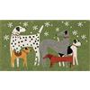 Baroni Home Zerbino Ingresso Casa in Cocco Dipinto a Mano 70x40 cm Facile da Pulire e Super Resistente, Cani Sfondo Verde