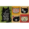 Baroni Home Zerbino da Esterno Ingresso Casa in Cocco Dipinto a Mano 70x40 cm Facile da Pulire e Super Resistente, Gatti a Scacchiera
