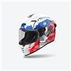 AIROH HELMET Casco moto Integrale CONNOR NATION Bianco Rosso Blu lucido AIROH ECE 2206