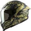 MPH HEMLETS Casco Integrale MPH Blade Cobra Verde Oro Nero Opaco Doppia Visiera Pinlock Fumé
