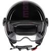 MOMODESIGN Casco moto scooter jet FGTR CLASSIC Stripes E2206 Nero lucido/fucsia MOMO DESIGN