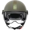 MOMO DESIGN Casco moto jet MOMO DESIGN FGTR CLASSIC Flip E2206 Verde opaco / bronzo