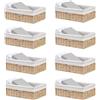 SHTGOI Cesto intrecciato, 1 pezzo, 35 x 23 x 10 cm, rettangolare in rattan templare, impilabile, organizzatore in giacinto d'acqua, per regali, pane, snack (16#)